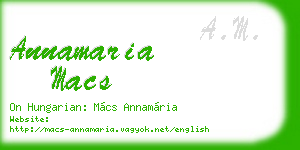 annamaria macs business card